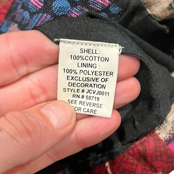 Choices Size Medium Zipup Jacket multiColorful Striped Long Sleeved Floral Coat - Picture 6 of 7